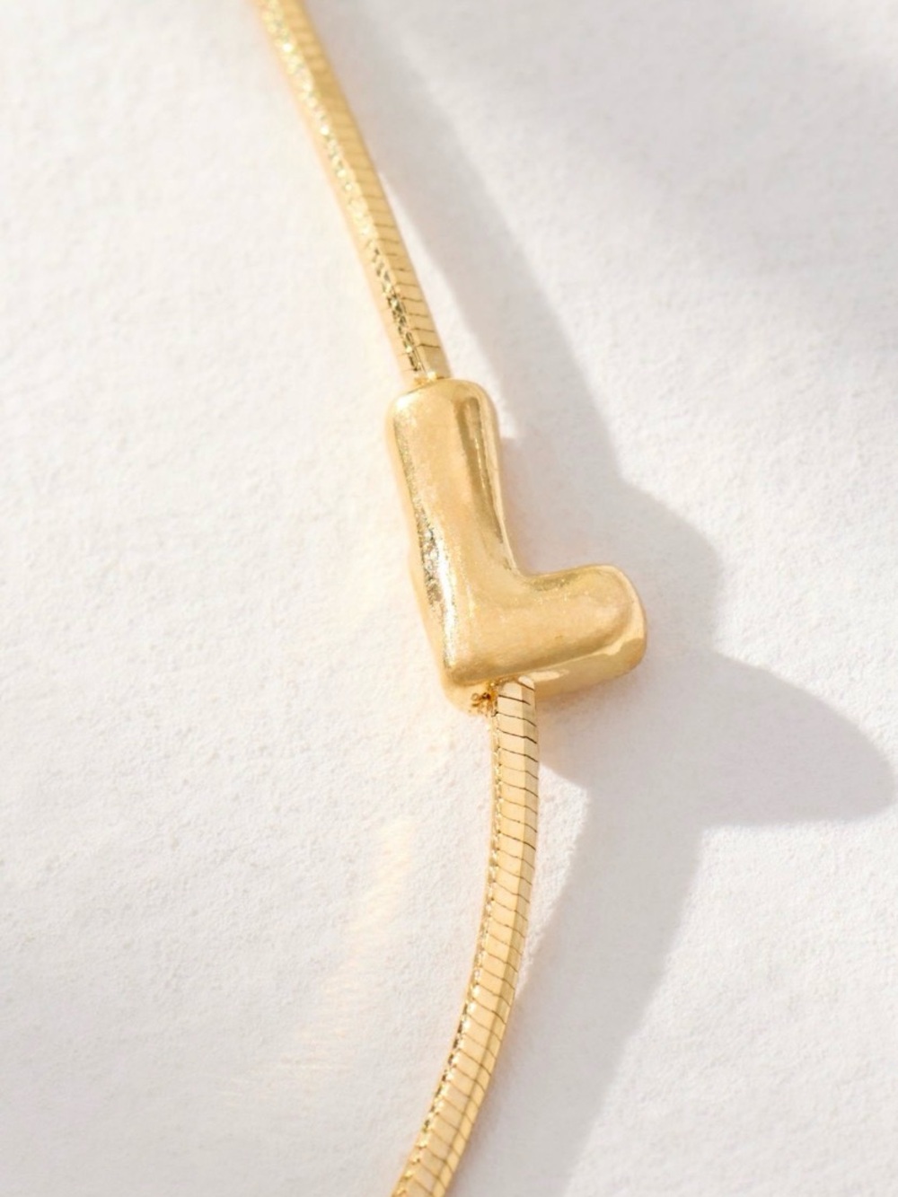 Anthropologie Barely There Bubble Monogram Necklace